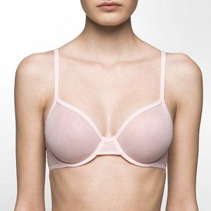 Calvin Klein Sheer Marquisette Unlined Demi Bra